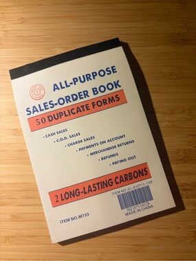 All-Purpose Sales-Order Book • Cream with Blue & Orange Accents